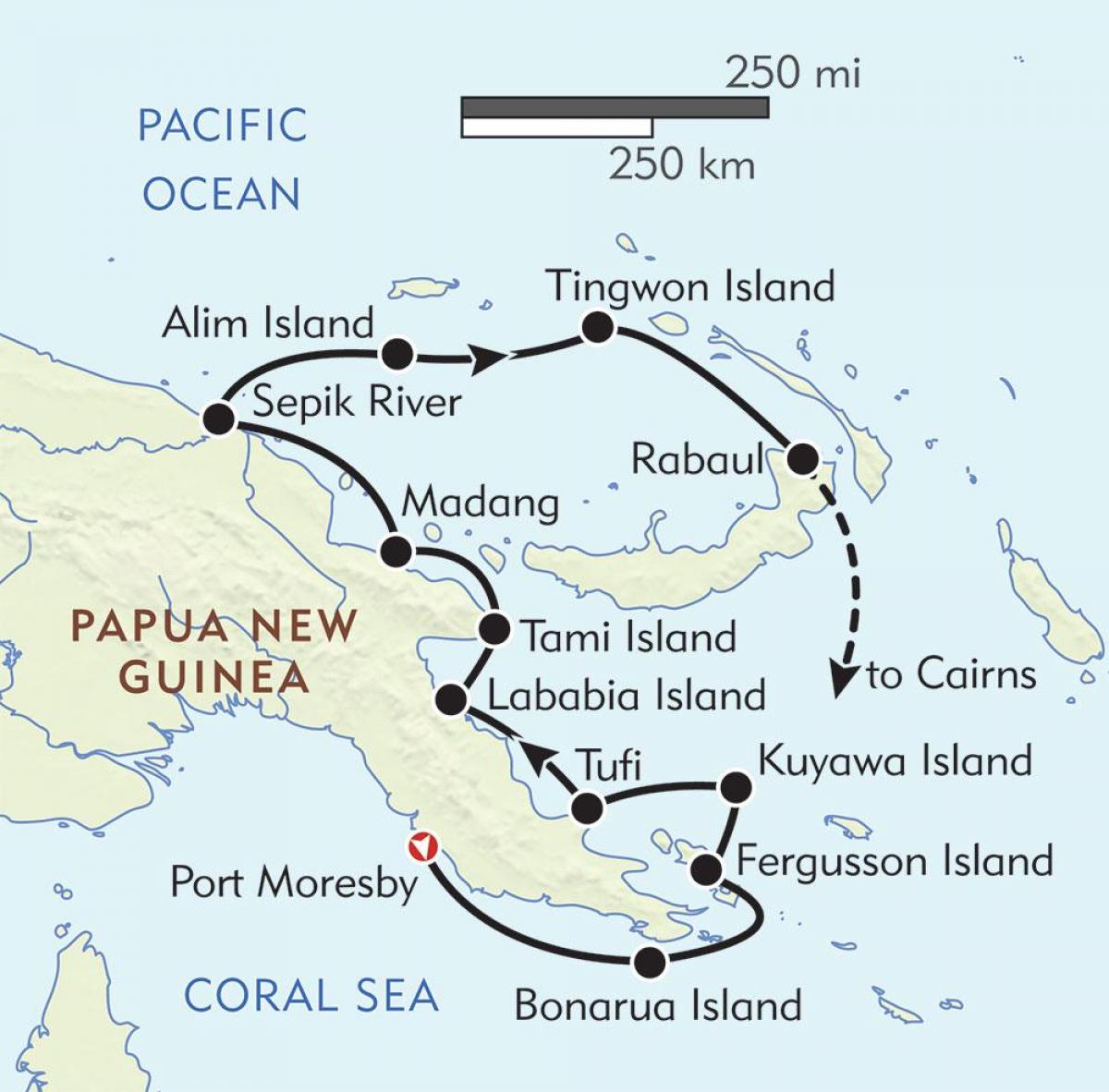 خريطة رابول بابوا غينيا الجديدة