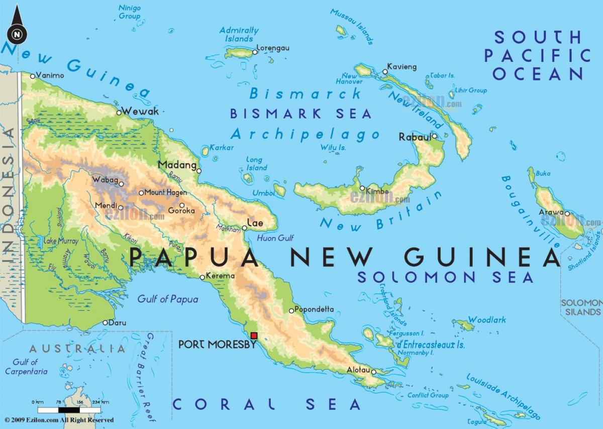خريطة عاصمة بابوا غينيا الجديدة