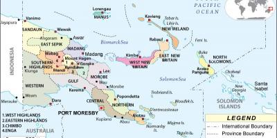 خريطة بابوا غينيا الجديدة المحافظات